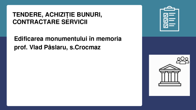 Edificarea monumentului  în memoria prof. Vlad Pâslaru, s.Crocmaz