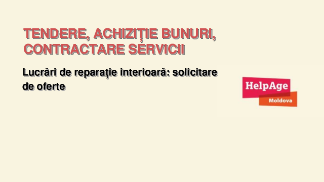 Lucrări de reparație interioară: solicitare de oferte
