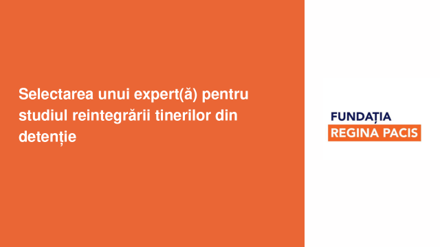 Selectarea unui expert(ă) pentru studiul reintegrării tinerilor din detenție