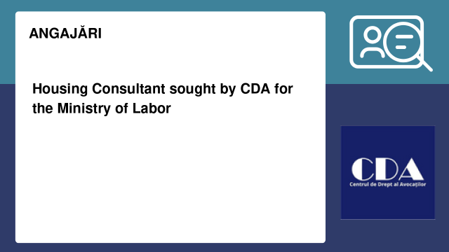 Housing Consultant sought by CDA for the Ministry of Labor