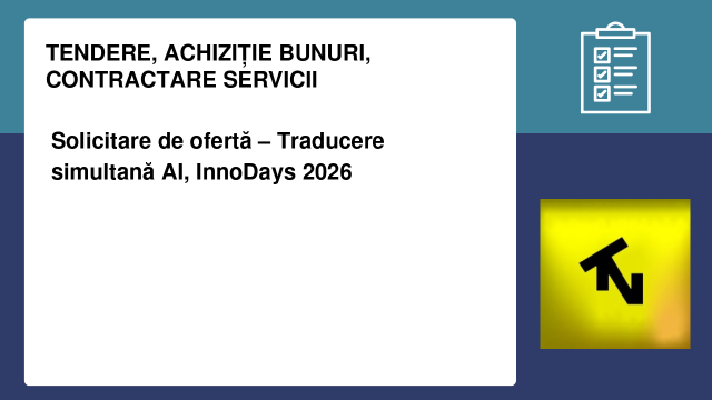 Solicitare de ofertă – Traducere simultană AI, InnoDays 2026