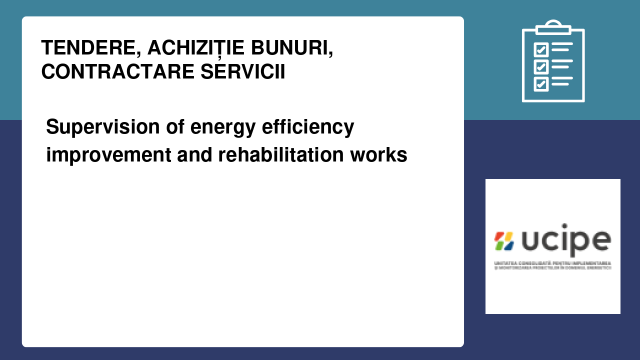 Supervision of energy efficiency improvement and rehabilitation works