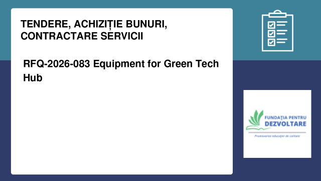 RFQ-2026-083 Equipment for Green Tech Hub