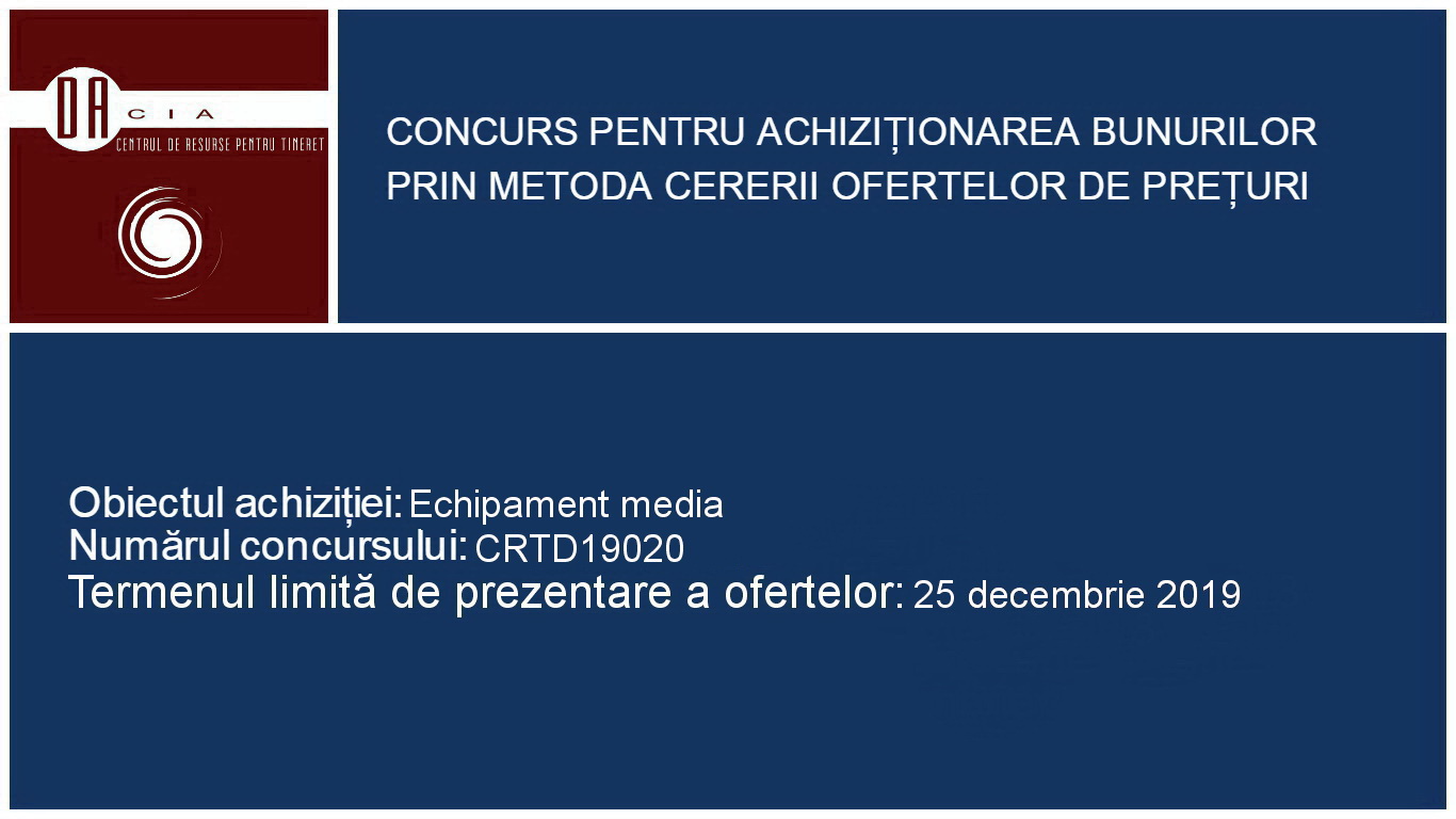 Baner concurs CRTD19020 echipament media nou