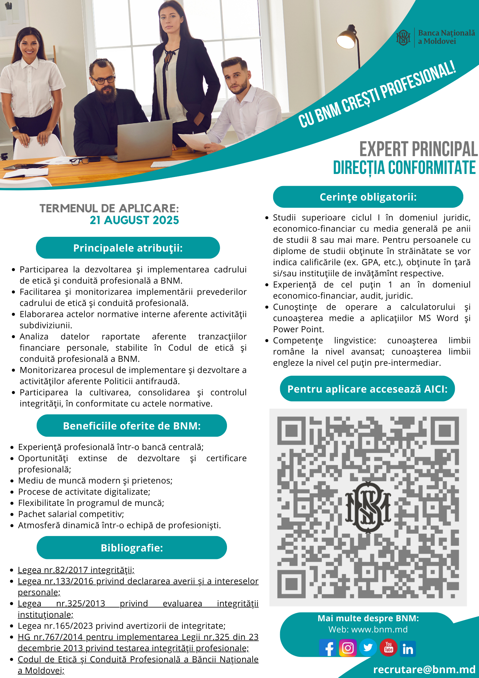 Expert principal Direcția conformitate