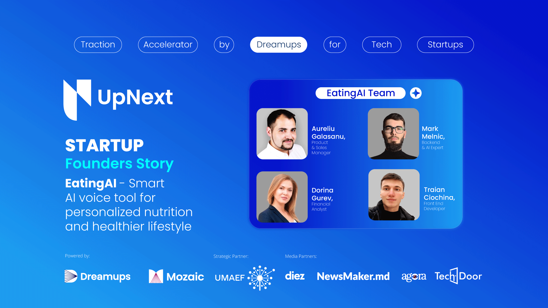 UpNext founder story eatingai