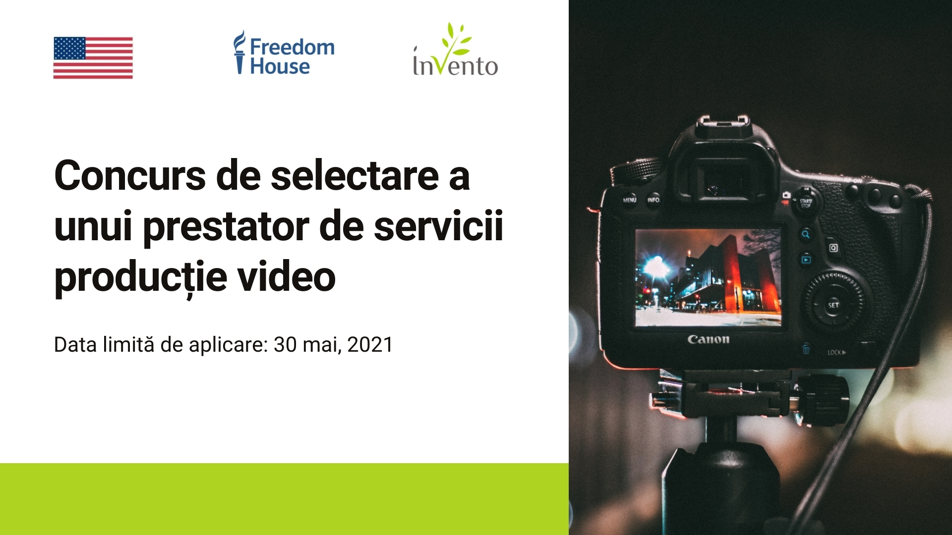 21 05 10 Concurs de selectare a unui prestator de servicii producție video