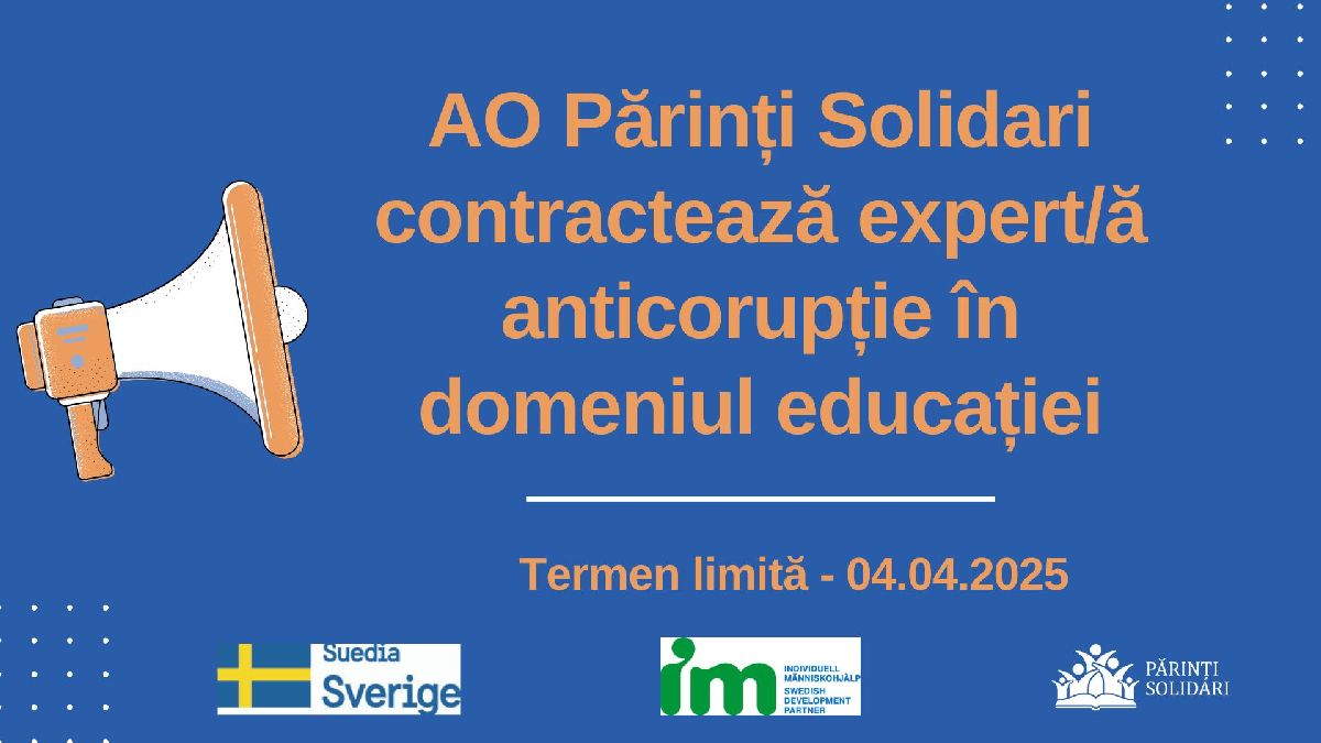 Angajare expert anticoruptie