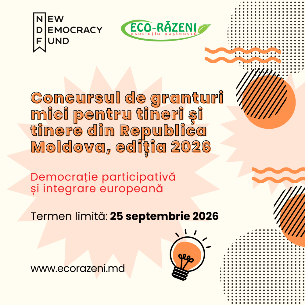Banner lansare concurs granturi tineri NDF 2026